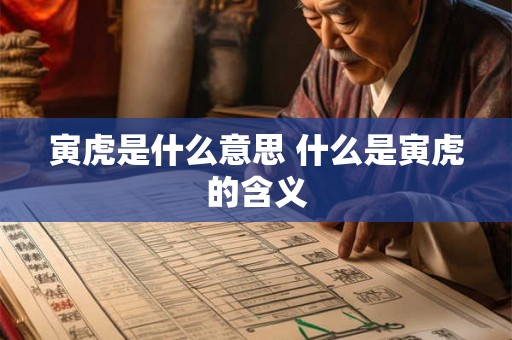 寅虎是什么意思 什么是寅虎的含义