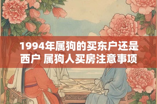 1994年属狗的买东户还是西户 属狗人买房注意事项