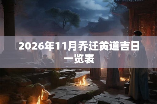 2026年11月乔迁黄道吉日一览表