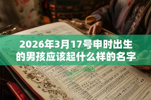 2026年3月17号申时出生的男孩应该起什么样的名字
