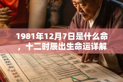 1981年12月7日是什么命,十二时辰出生命运详解 1981年12月7日是什么命,十二时辰出生命运详解