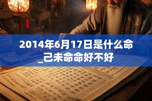 2014年6月17日是什么命_己未命命好不好