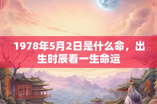 1978年5月2日是什么命，出生时辰看一生命运