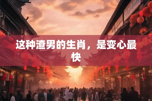 这种渣男的生肖，是变心最快