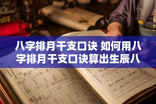 八字排月干支口诀 如何用八字排月干支口诀算出生辰八字