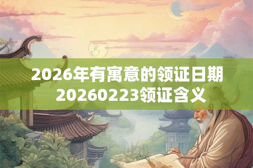 2026年有寓意的领证日期 20260223领证含义 2026年有寓意的领证日期 20260223领证含义