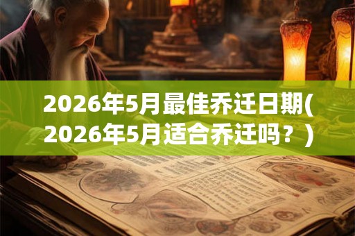 2026年5月最佳乔迁日期(2026年5月适合乔迁吗？)
