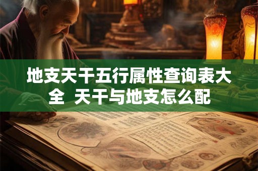 地支天干五行属性查询表大全  天干与地支怎么配