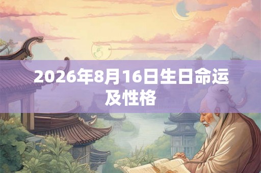 2026年8月16日生日命运及性格