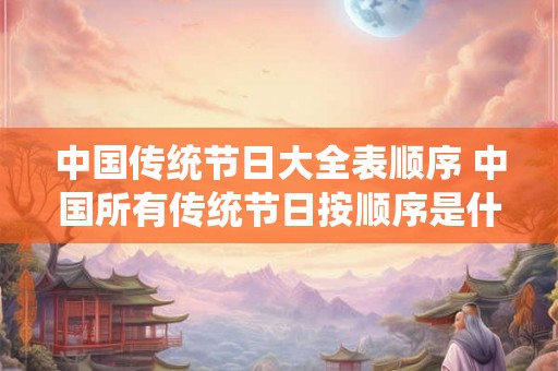 中国传统节日大全表顺序 中国所有传统节日按顺序是什么