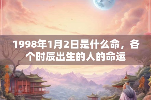1998年1月2日是什么命，各个时辰出生的人的命运