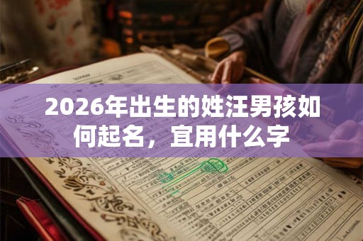 2026年出生的姓汪男孩如何起名，宜用什么字