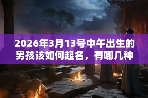 2026年3月13号中午出生的男孩该如何起名，有哪几种方法？