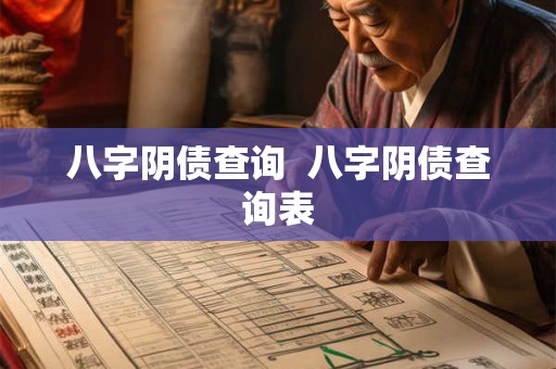 八字阴债查询  八字阴债查询表