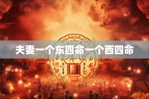 夫妻一个东四命一个西四命 夫妻一个东四命一个西四命