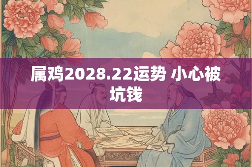 属鸡2028.22运势 小心被坑钱