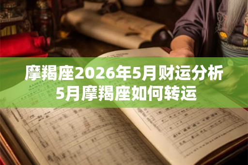 摩羯座2026年5月财运分析 5月摩羯座如何转运