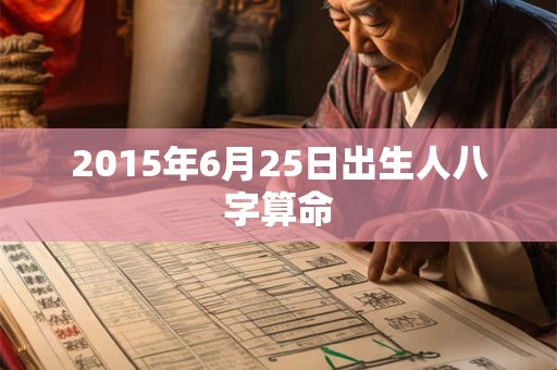 2015年6月25日出生人八字算命