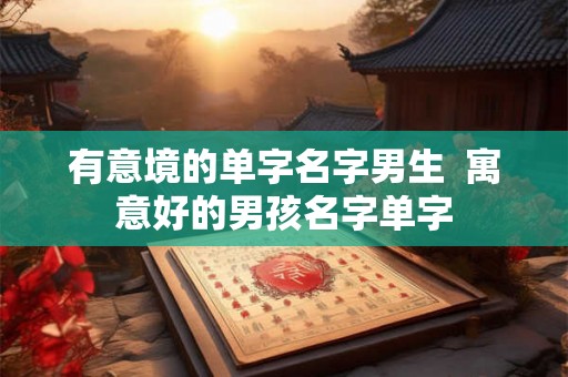 有意境的单字名字男生  寓意好的男孩名字单字