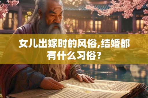 女儿出嫁时的风俗,结婚都有什么习俗？