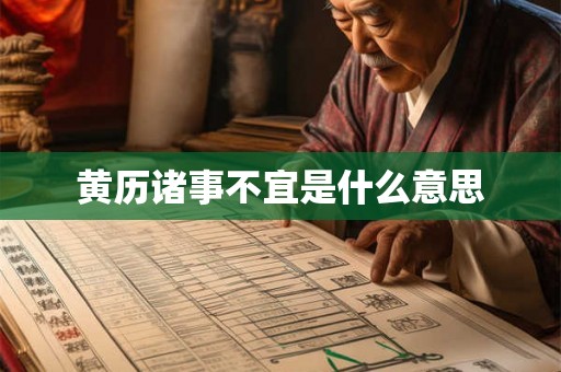 黄历诸事不宜是什么意思 黄历诸事不宜是什么意思