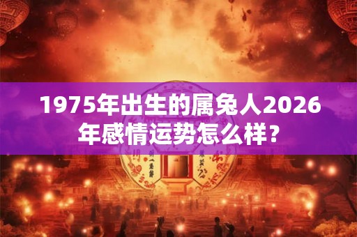 1975年出生的属兔人2026年感情运势怎么样？