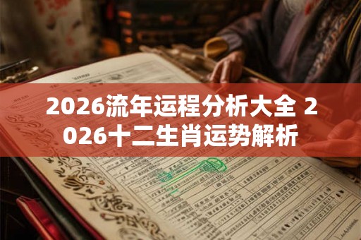 2026流年运程分析大全 2026十二生肖运势解析