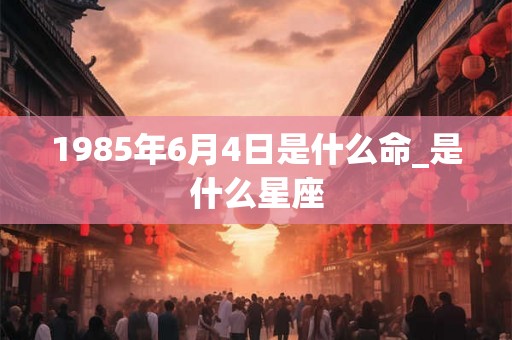 1985年6月4日是什么命_是什么星座
