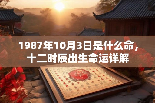 1987年10月3日是什么命，十二时辰出生命运详解