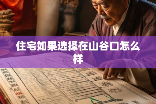 住宅如果选择在山谷口怎么样