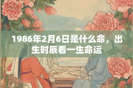 1986年2月6日是什么命,出生时辰看一生命运 1986年2月6日是什么命,出生时辰看一生命运