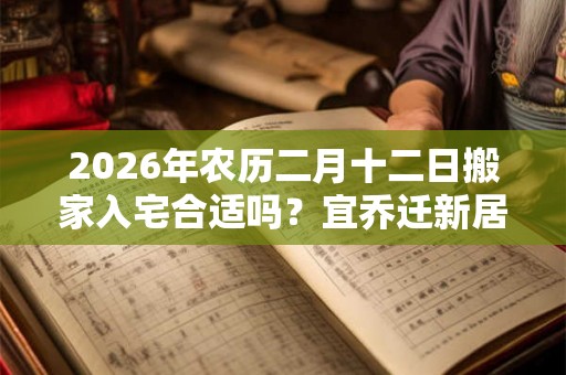 2026年农历二月十二日搬家入宅合适吗？宜乔迁新居吗？
