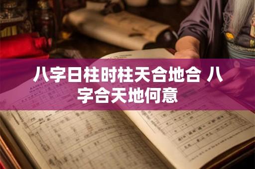 八字日柱时柱天合地合 八字合天地何意