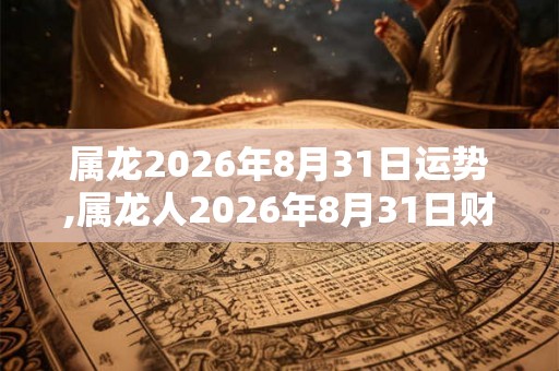 属龙2026年8月31日运势,属龙人2026年8月31日财运,生肖龙2026年8月31日运势