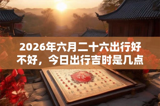 2026年六月二十六出行好不好，今日出行吉时是几点