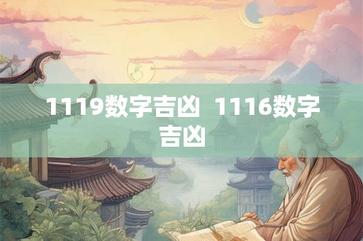 1119数字吉凶  1116数字吉凶