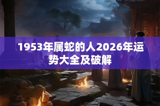 1953年属蛇的人2026年运势大全及破解