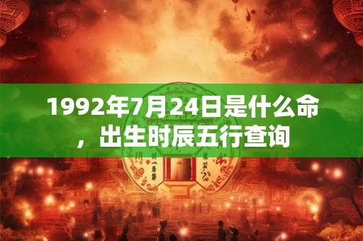 1992年7月24日是什么命，出生时辰五行查询