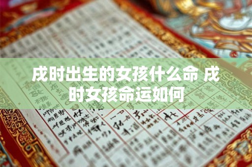戌时出生的女孩什么命 戌时女孩命运如何