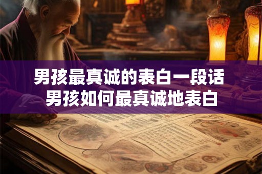 男孩最真诚的表白一段话 男孩如何最真诚地表白