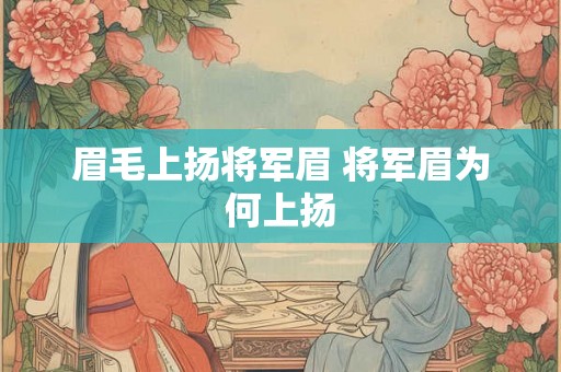 眉毛上扬将军眉 将军眉为何上扬