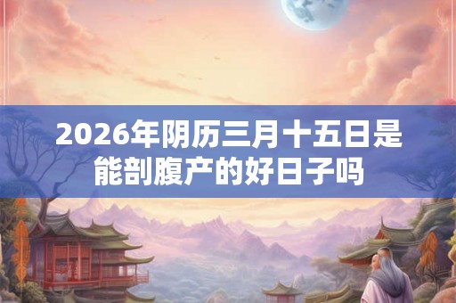 2026年阴历三月十五日是能剖腹产的好日子吗 2026年阴历三月十五日是能剖腹产的好日子吗