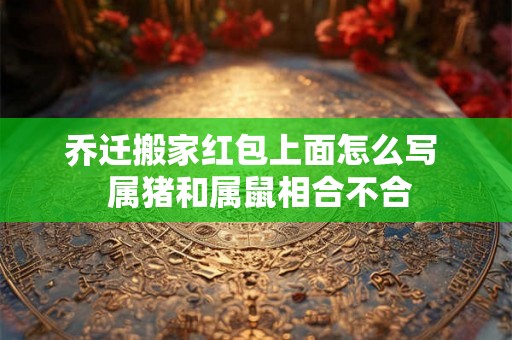 乔迁搬家红包上面怎么写  属猪和属鼠相合不合