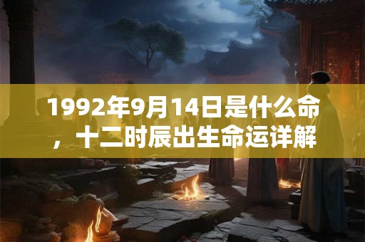 1992年9月14日是什么命，十二时辰出生命运详解