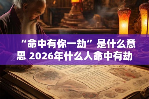 “命中有你一劫”是什么意思 2026年什么人命中有劫