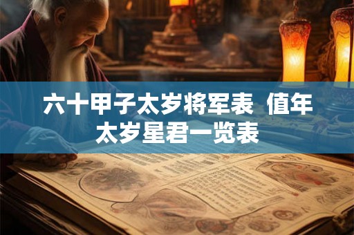 六十甲子太岁将军表  值年太岁星君一览表