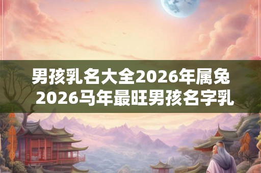 男孩乳名大全2026年属兔  2026马年最旺男孩名字乳名