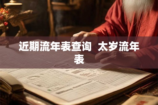 近期流年表查询  太岁流年表