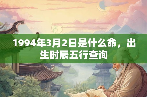 1994年3月2日是什么命，出生时辰五行查询