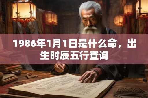 1986年1月1日是什么命，出生时辰五行查询